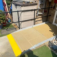 Disabled Ramp and Handrail for Back Door Access Side View by JMC Services