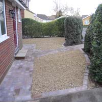 Block Paved Path with Buff Chippings